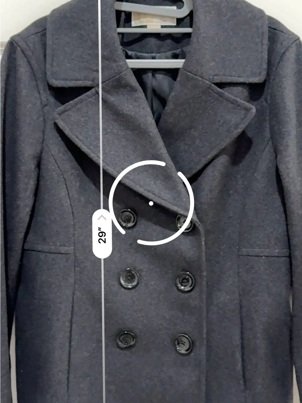 Michael Kors Women’s Double-Breasted Dark Gray Peacoat Jacket Coat size L